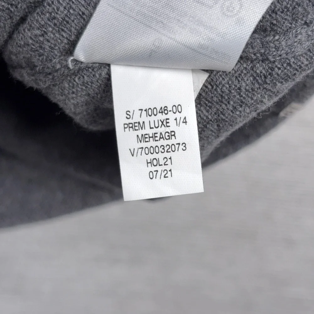 Banana Republic Premium Luxe 1/4 Zip Sweater Mens L Gray Cotton Silk Cashmere